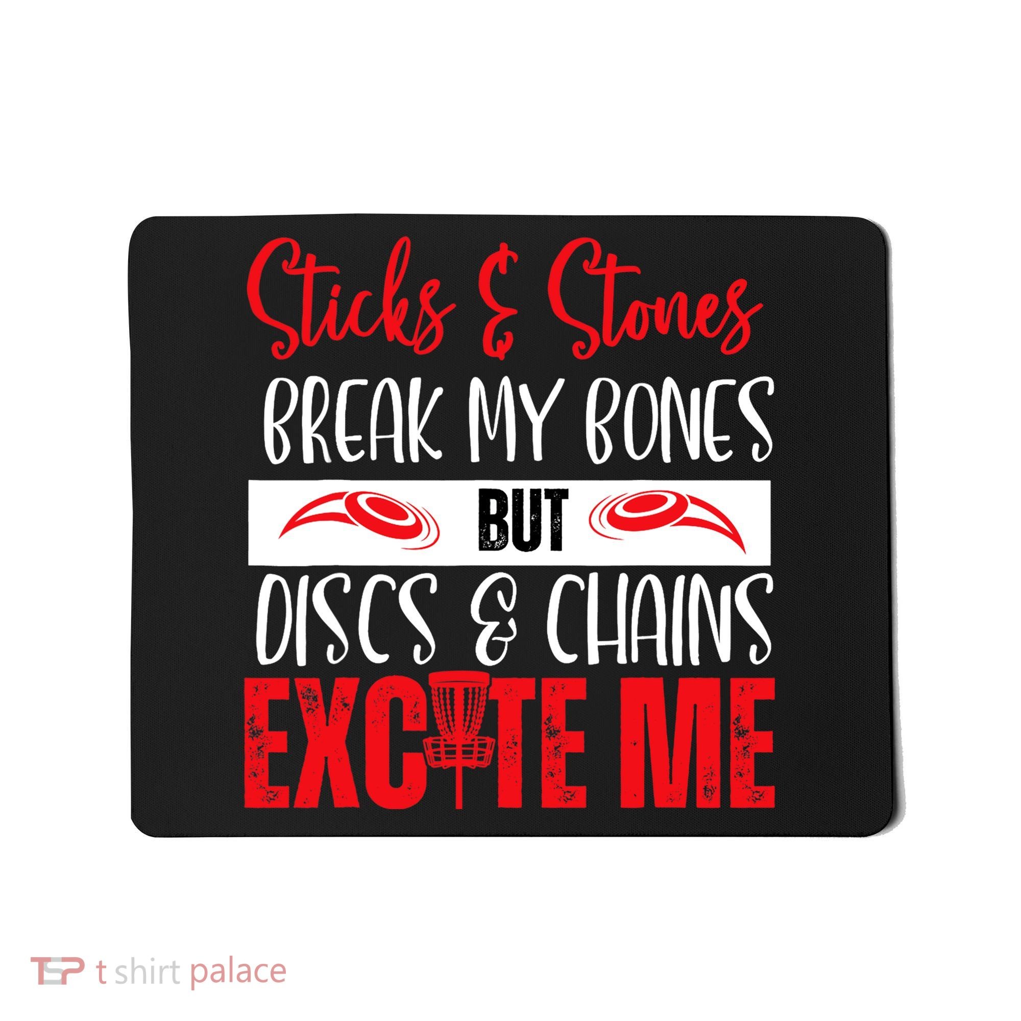 Disc Golf Funny Discs & Chains Excite Me Red Mousepad