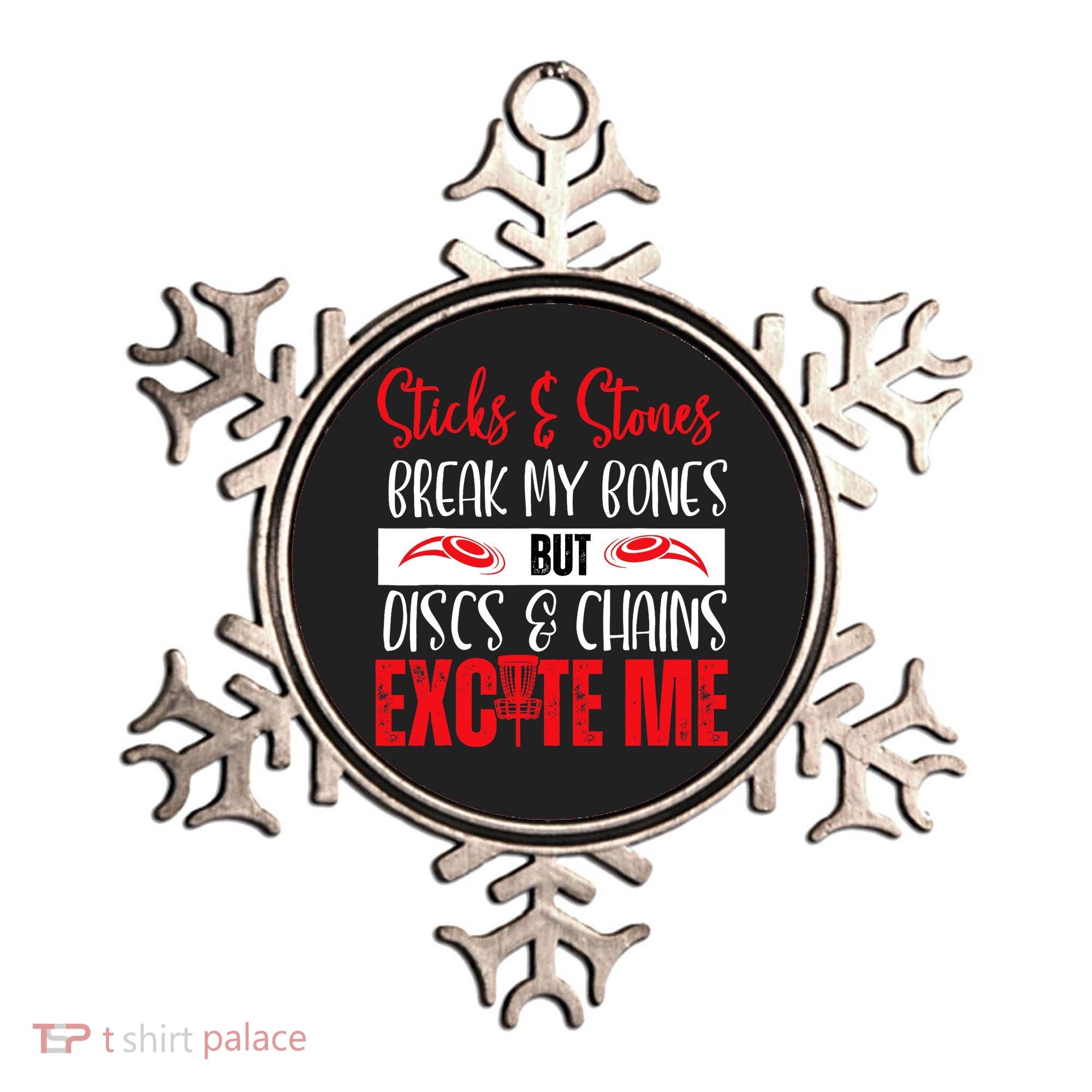 Disc Golf Funny Discs & Chains Excite Me Red Ornament
