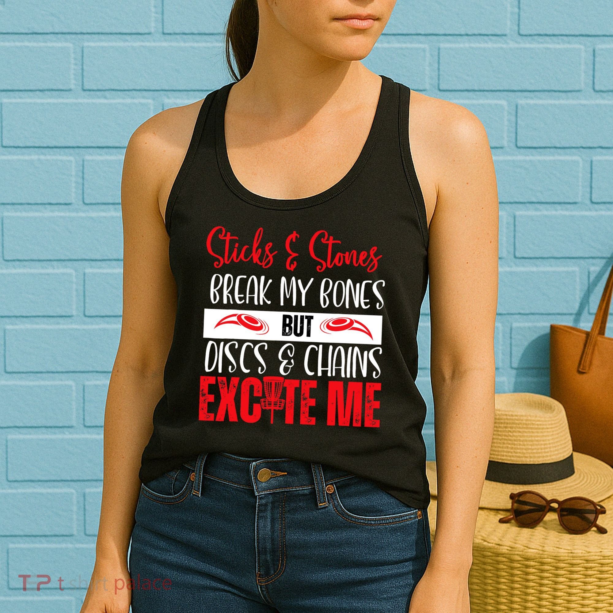 Disc Golf Funny Discs & Chains Excite Me Red Women's Tank Top