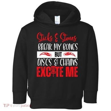 Disc Golf Funny Discs & Chains Excite Me Red Toddler Hoodie