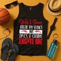 Disc Golf Funny Discs & Chains Excite Me Red Tank Top thumb 4