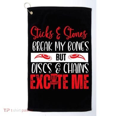 Disc Golf Funny Discs & Chains Excite Me Red Golf Towel