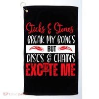 Disc Golf Funny Discs & Chains Excite Me Red Golf Towel thumb 0