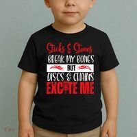 Disc Golf Funny Discs & Chains Excite Me Red Toddler T-Shirt thumb 2