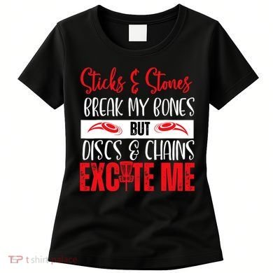 Disc Golf Funny Discs & Chains Excite Me Red Women's T-Shirt