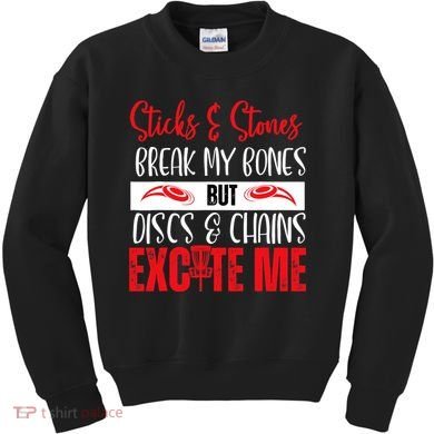 Disc Golf Funny Discs & Chains Excite Me Red Kids Sweatshirt