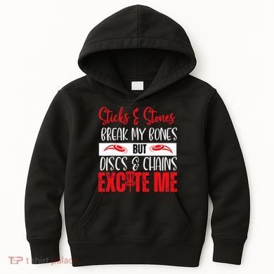 Disc Golf Funny Discs & Chains Excite Me Red Kids Hoodie