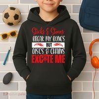 Disc Golf Funny Discs & Chains Excite Me Red Kids Hoodie thumb 2