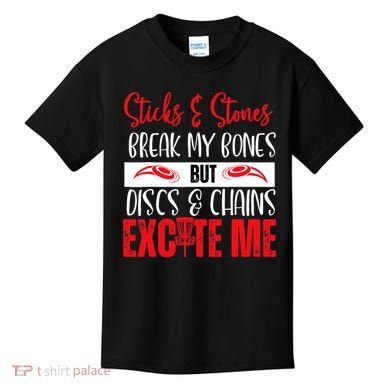 Disc Golf Funny Discs & Chains Excite Me Red Kids T-Shirt