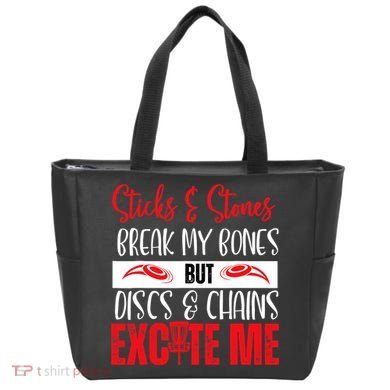 Disc Golf Funny Discs & Chains Excite Me Red Tote Bag