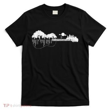 Disc Golf Flying Disc Disc Golf Sunset Guitar T-Shirt