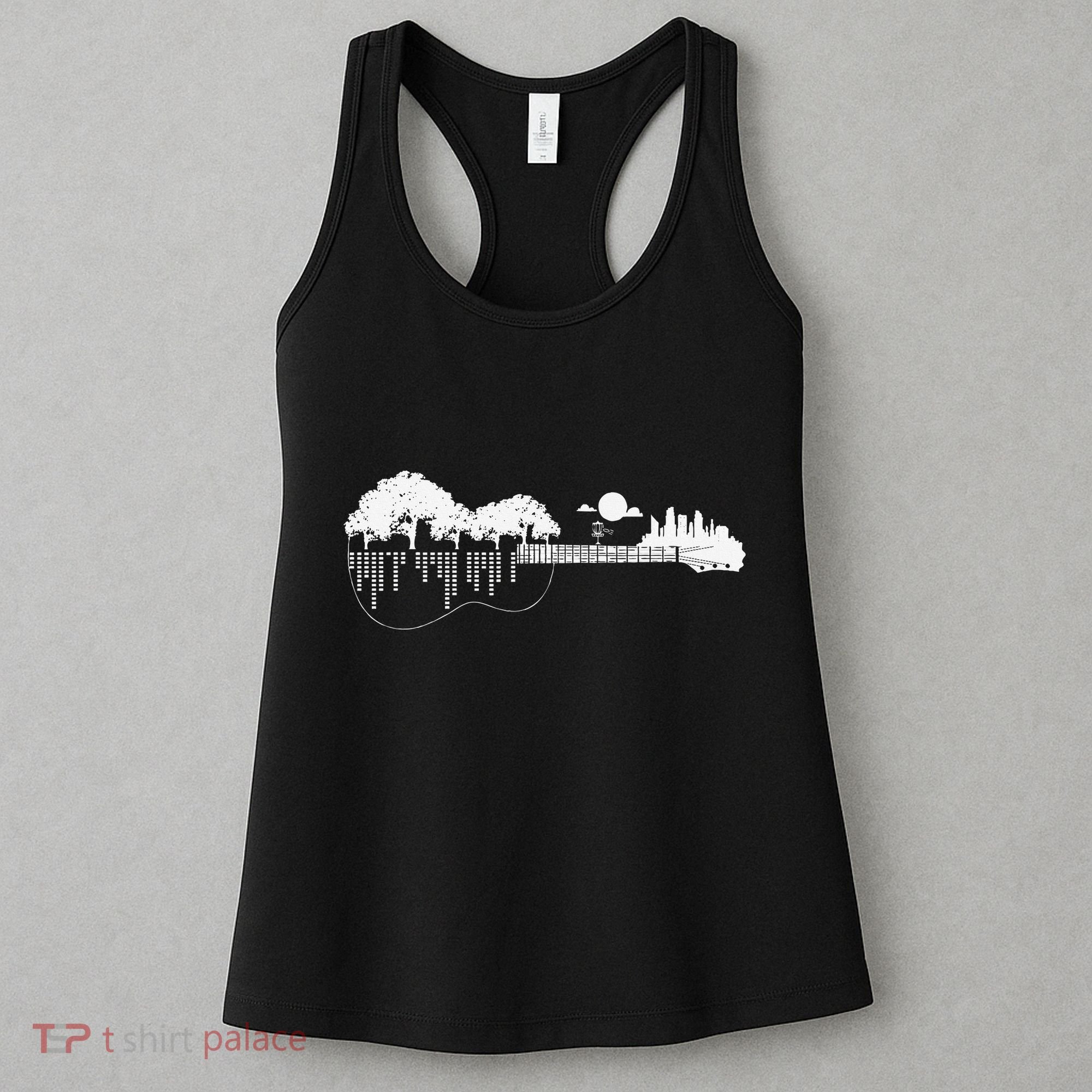 Disc Golf Flying Disc Disc Golf Sunset Guitar Women's Tank Top