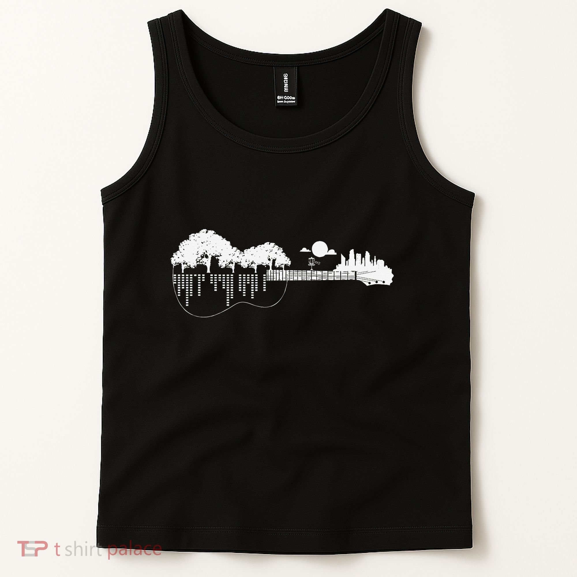 Disc Golf Flying Disc Disc Golf Sunset Guitar Tank Top