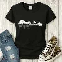 Disc Golf Flying Disc Disc Golf Sunset Guitar Women's T-Shirt thumb 3