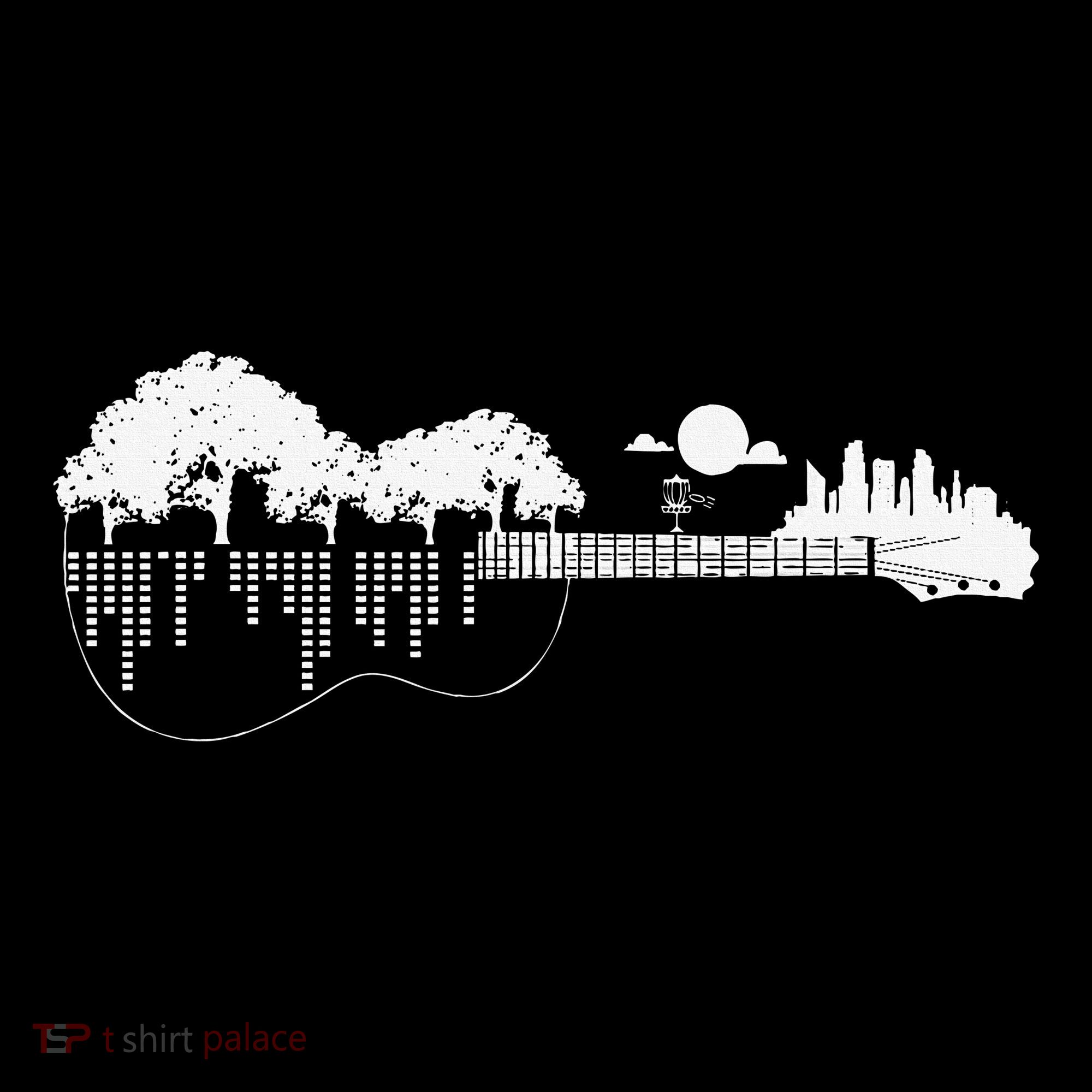 Disc Golf Flying Disc Disc Golf Sunset Guitar Women's T-Shirt