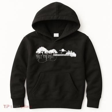 Disc Golf Flying Disc Disc Golf Sunset Guitar Kids Hoodie