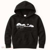 Disc Golf Flying Disc Disc Golf Sunset Guitar Kids Hoodie thumb 0
