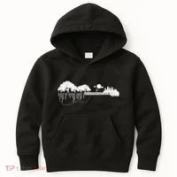 Disc Golf Flying Disc Disc Golf Sunset Guitar Kids Hoodie thumb 0