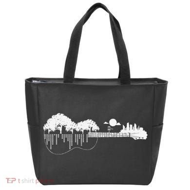 Disc Golf Flying Disc Disc Golf Sunset Guitar Tote Bag
