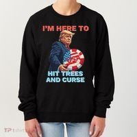 Disc Golf Funny Hit Trees And Curse Retro Disc Golf Women's Sweatshirt thumb 0
