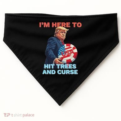 Disc Golf Funny Hit Trees And Curse Retro Disc Golf USA-Made Doggie Bandana
