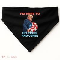 Disc Golf Funny Hit Trees And Curse Retro Disc Golf USA-Made Doggie Bandana thumb 0