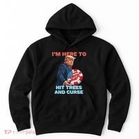 Disc Golf Funny Hit Trees And Curse Retro Disc Golf Hoodie thumb 0