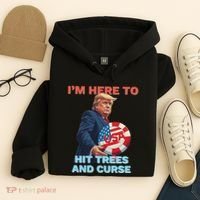 Disc Golf Funny Hit Trees And Curse Retro Disc Golf Hoodie thumb 4