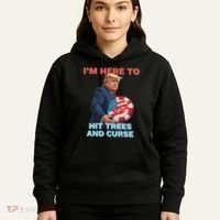 Disc Golf Funny Hit Trees And Curse Retro Disc Golf Hoodie thumb 5