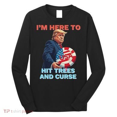 Disc Golf Funny Hit Trees And Curse Retro Disc Golf Long Sleeve Shirt