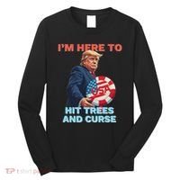 Disc Golf Funny Hit Trees And Curse Retro Disc Golf Long Sleeve Shirt thumb 0