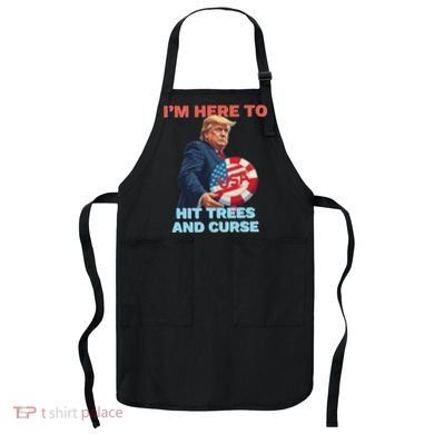 Disc Golf Funny Hit Trees And Curse Retro Disc Golf Apron