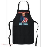 Disc Golf Funny Hit Trees And Curse Retro Disc Golf Apron thumb 0
