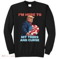 Disc Golf Funny Hit Trees And Curse Retro Disc Golf Sweatshirt thumb 0