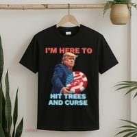 Disc Golf Funny Hit Trees And Curse Retro Disc Golf T-Shirt thumb 2