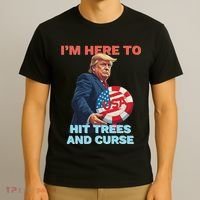 Disc Golf Funny Hit Trees And Curse Retro Disc Golf T-Shirt thumb 3