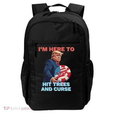 Disc Golf Funny Hit Trees And Curse Retro Disc Golf Backpack