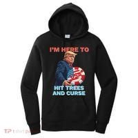 Disc Golf Funny Hit Trees And Curse Retro Disc Golf Women's Hoodie thumb 0