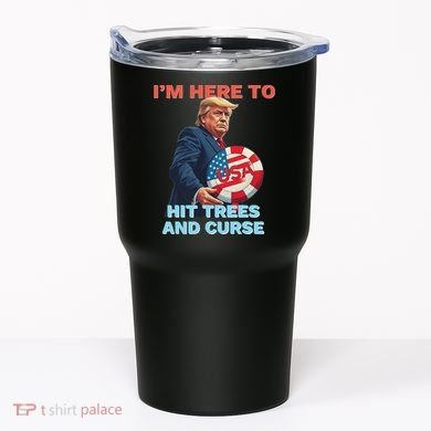 Disc Golf Funny Hit Trees And Curse Retro Disc Golf Tumbler