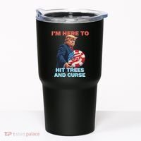 Disc Golf Funny Hit Trees And Curse Retro Disc Golf Tumbler thumb 0