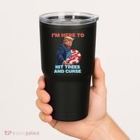 Disc Golf Funny Hit Trees And Curse Retro Disc Golf Tumbler thumb 2