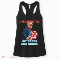 Disc Golf Funny Hit Trees And Curse Retro Disc Golf Women's Tank Top thumb 0