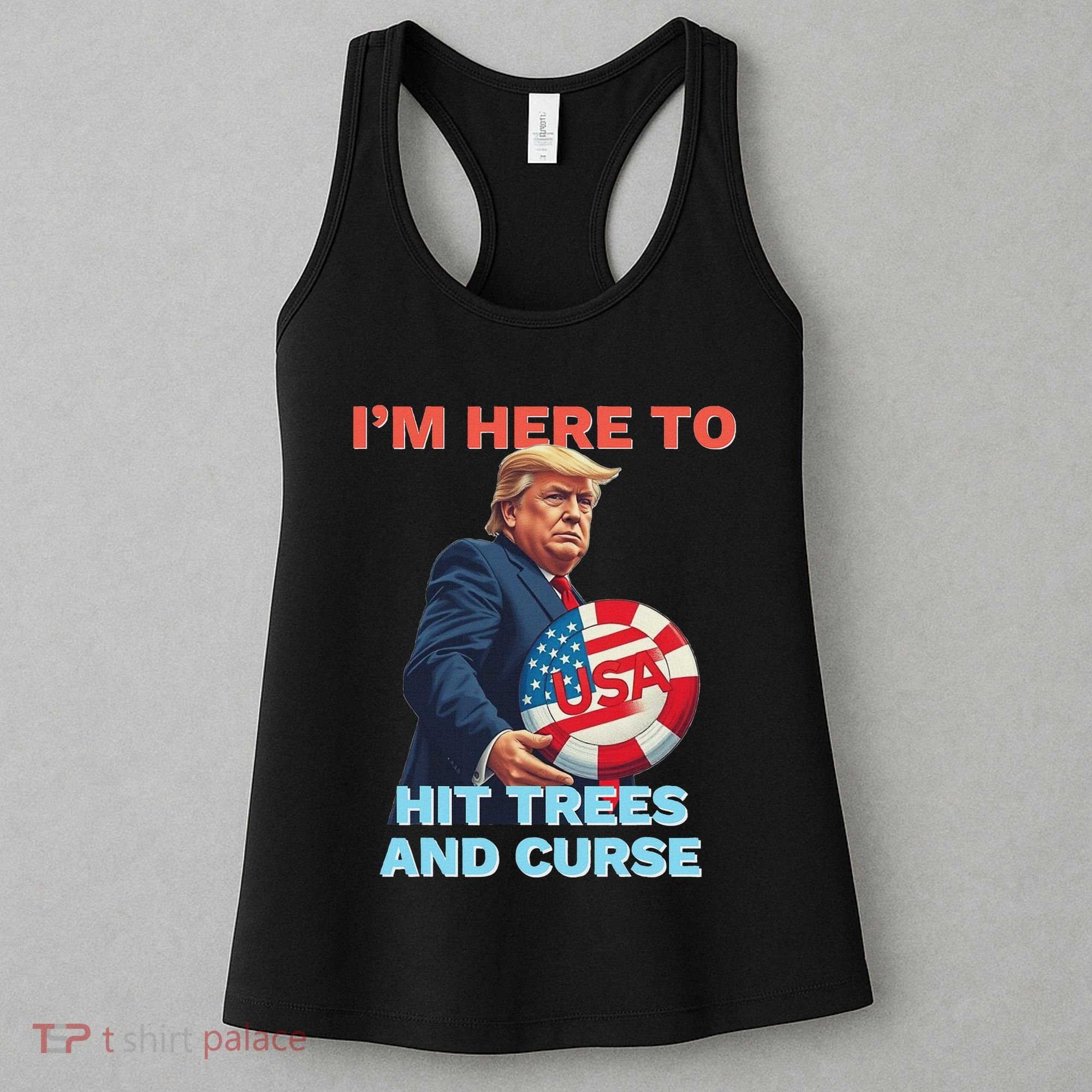 Disc Golf Funny Hit Trees And Curse Retro Disc Golf Women's Tank Top