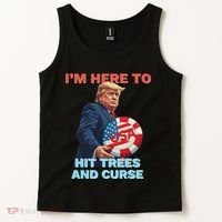Disc Golf Funny Hit Trees And Curse Retro Disc Golf Tank Top thumb 2
