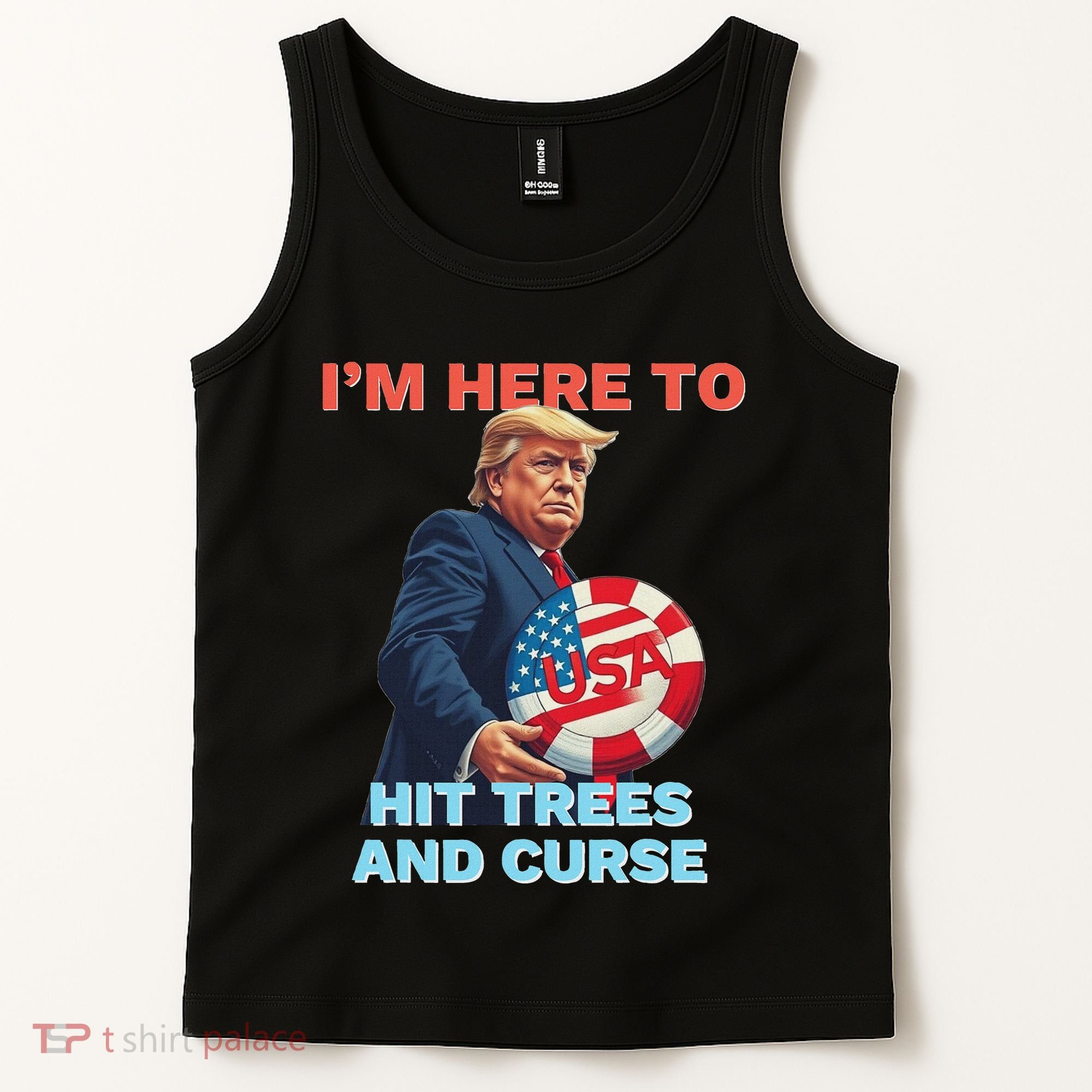 Disc Golf Funny Hit Trees And Curse Retro Disc Golf Tank Top