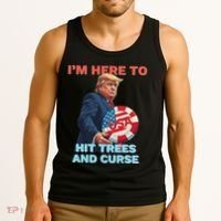 Disc Golf Funny Hit Trees And Curse Retro Disc Golf Tank Top thumb 3