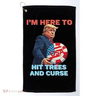 Disc Golf Funny Hit Trees And Curse Retro Disc Golf Golf Towel