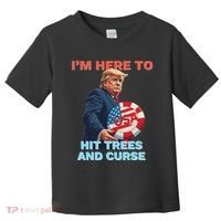Disc Golf Funny Hit Trees And Curse Retro Disc Golf Toddler T-Shirt thumb 0