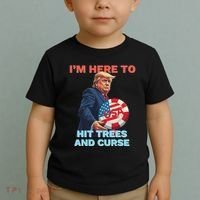 Disc Golf Funny Hit Trees And Curse Retro Disc Golf Toddler T-Shirt thumb 2