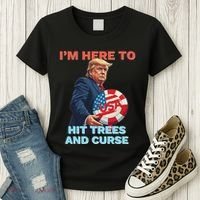 Disc Golf Funny Hit Trees And Curse Retro Disc Golf Women's T-Shirt thumb 3